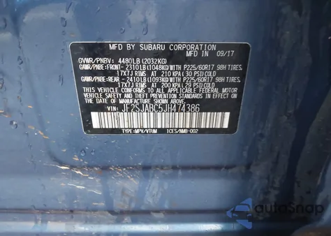 2018 Subaru Forester 2.5I из США, поврежденный, VIN JF2SJABC5JH474386